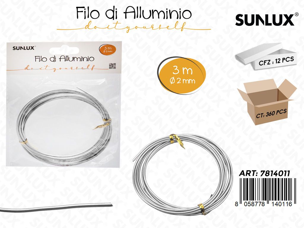 Sunlux Filo di Alluminio Arg. D.2MM*3MT