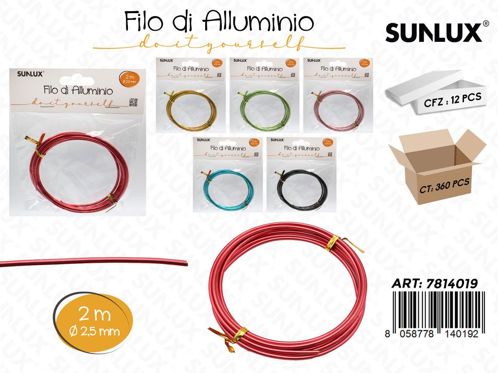 Sunlux Filo di Alluminio Ass. D.2.5MM*2MT