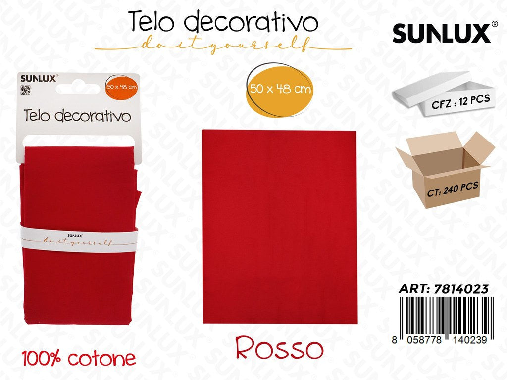 Sunlux Telo Dec. Cotone Rosso 50*48CM
