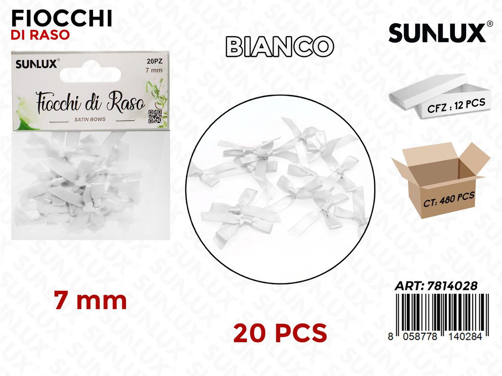 Sunlux Fiocchi di Raso Bianco 20PCS 7MM