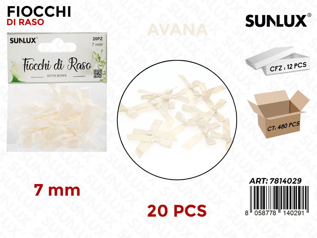Sunlux Fiocchi di Raso Avana 20PCS 7MM