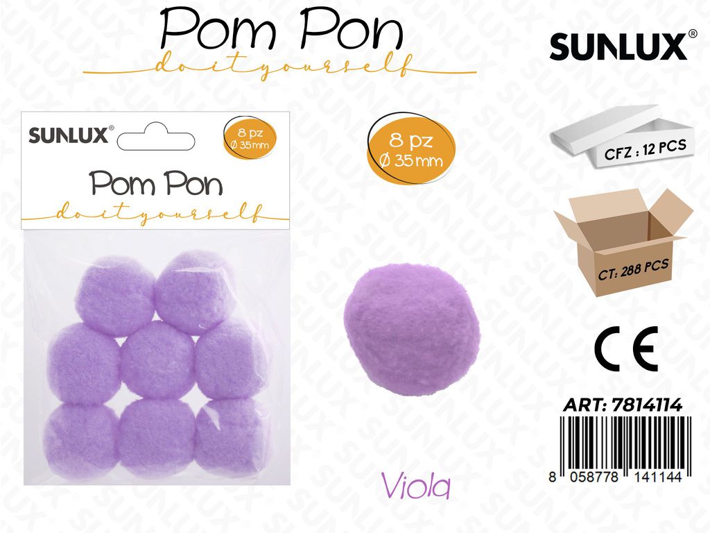 Sunlux Pompon Viola 8PCS D.35MM