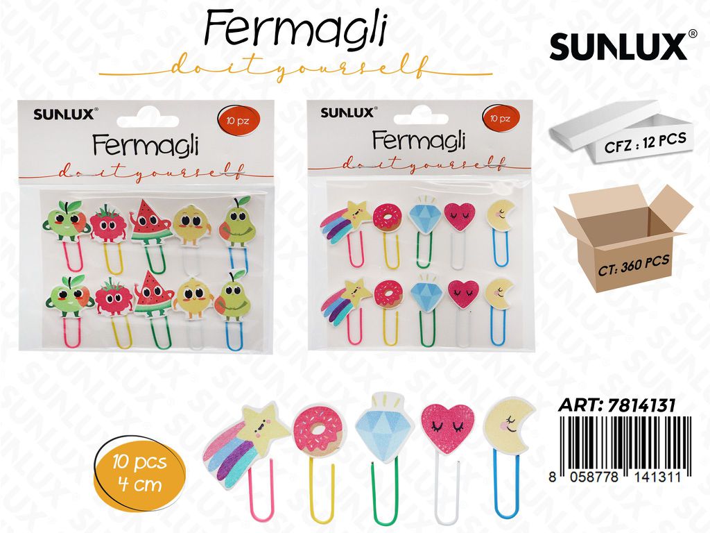 Sunlux Mollettine c/Corda 10PCS Ass. 4CM