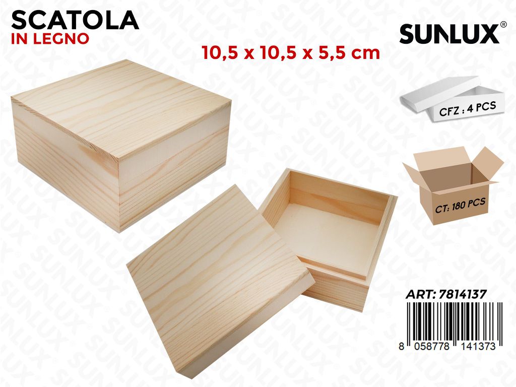 Sunlux Scatola Legno 10.5*10.5*5.5CM