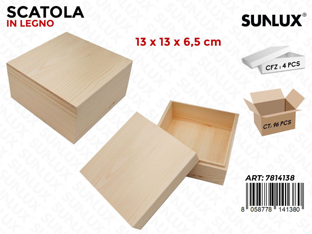 Sunlux Scatola Legno 13*13*6.5CM