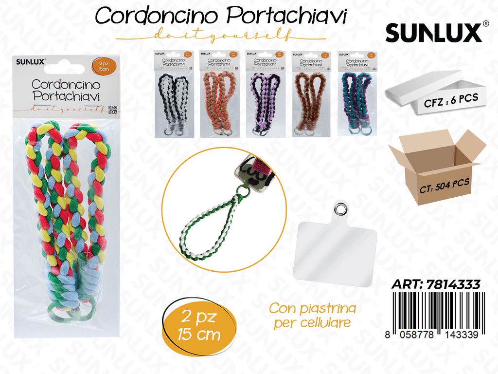 Sunlux Cordoncino Portachiavi Ass. 2PCS 15CM