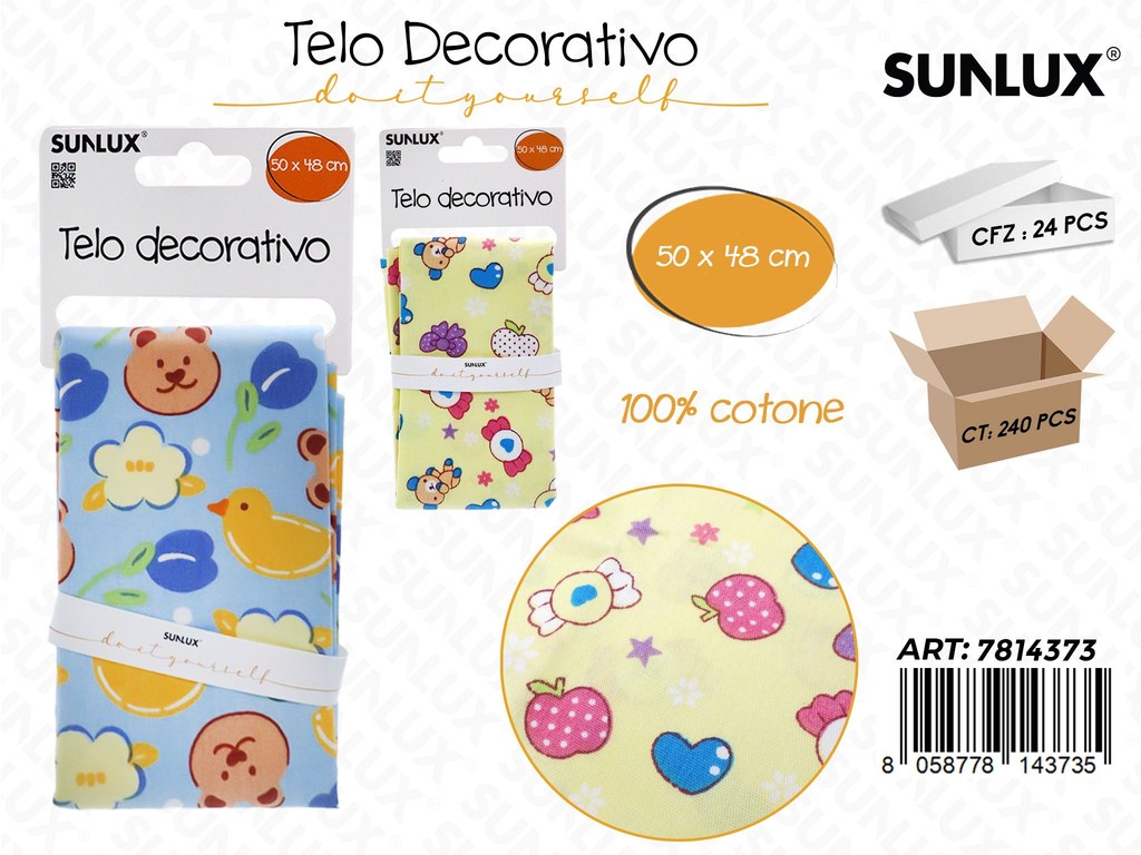 Sunlux Telo Dec. Cotone 50*48 Ass.
