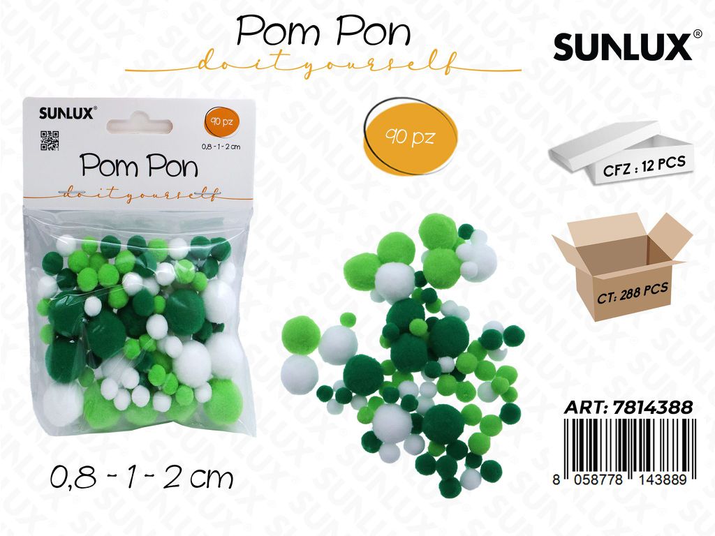 Sunlux Pom Pon 90PCS Ass.
