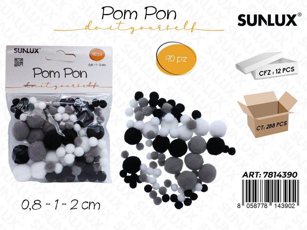 Sunlux Pom Pon 90PCS Ass.