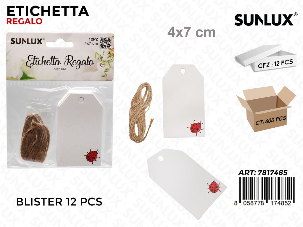 Sunlux Etichetta Fortuna 12PCS 4*7CM