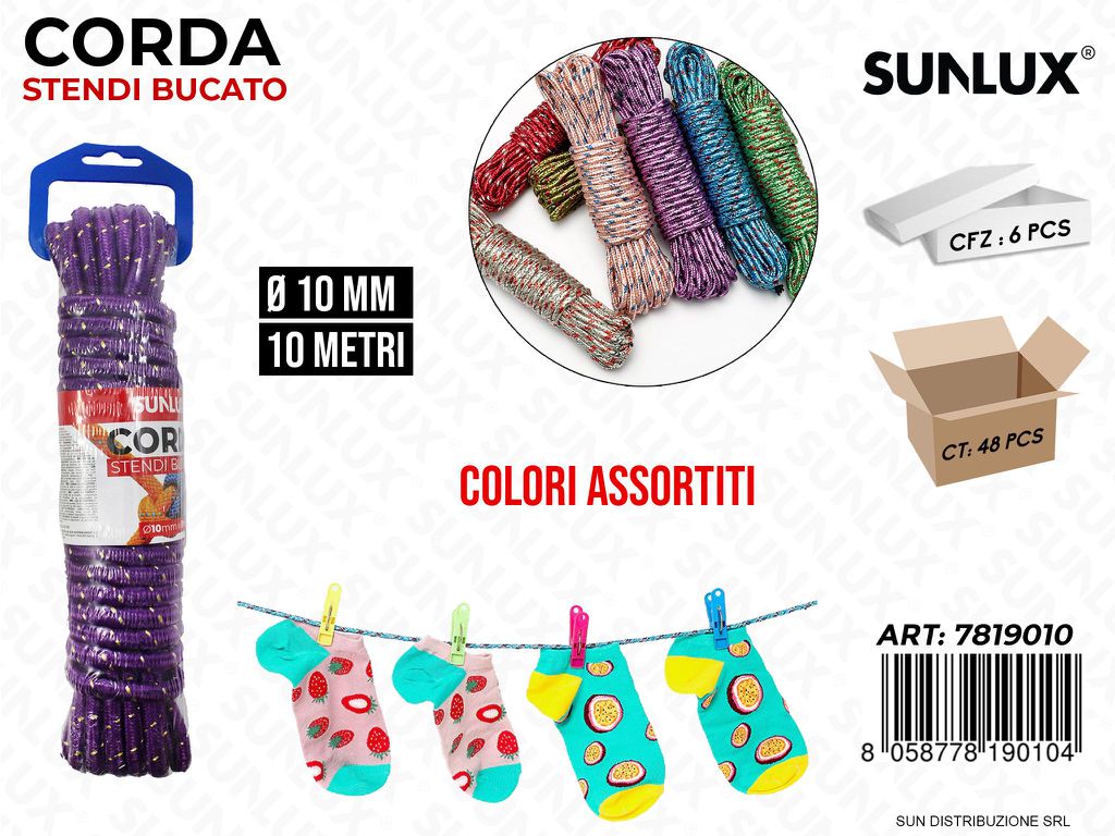 Corda Stendi Bucato Col. Ass. D.10MM*10MT