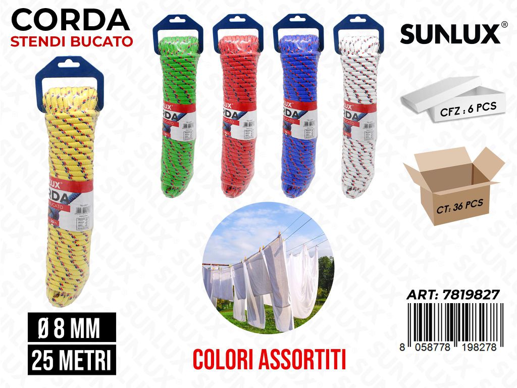 Corda Stendi Bucato in Nylon 8MM*25M