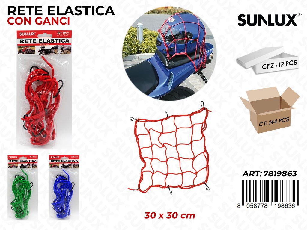 Rete Elastica c/ Ganci Col. Ass. 30*30CM