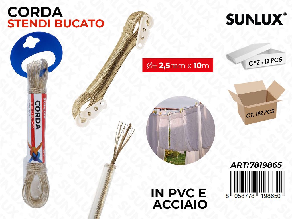 Sunlux Corda Stendi Bucato Acc. 2.5MM*10MT