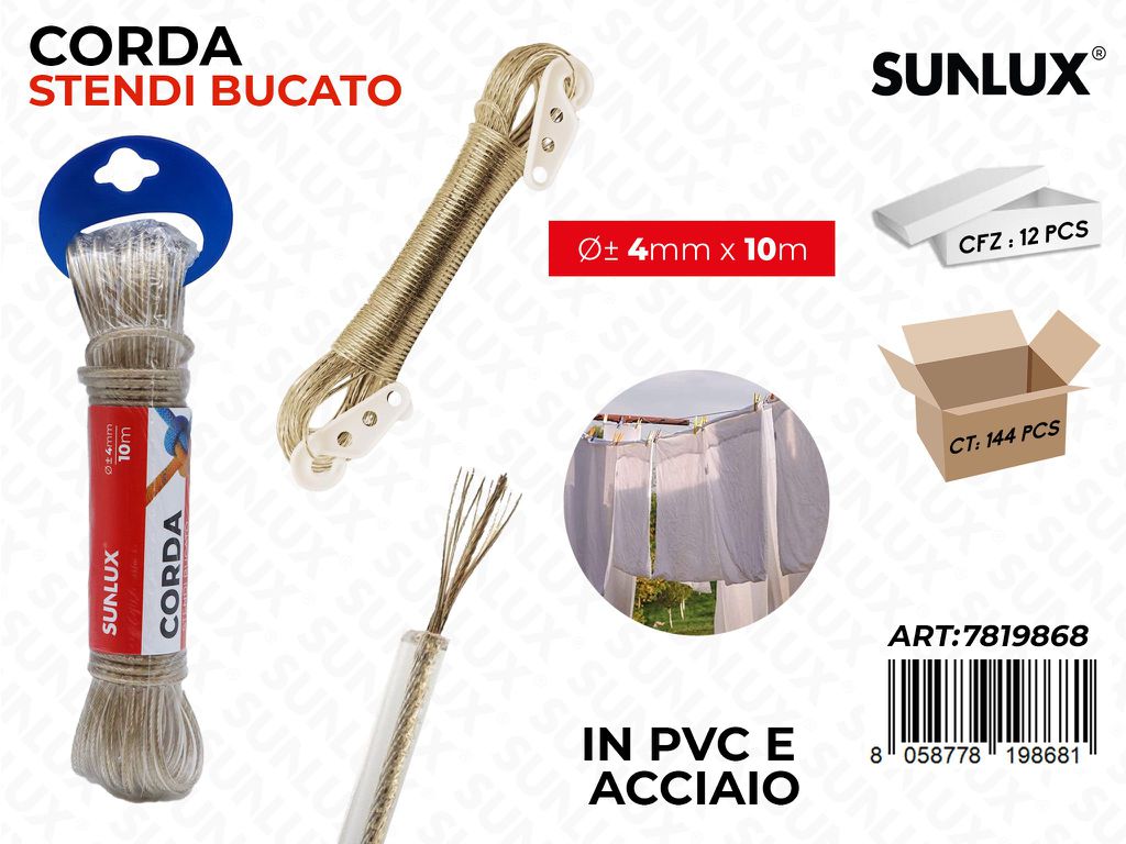 Sunlux Corda Stendi Bucato Acc. 4MM*10MT