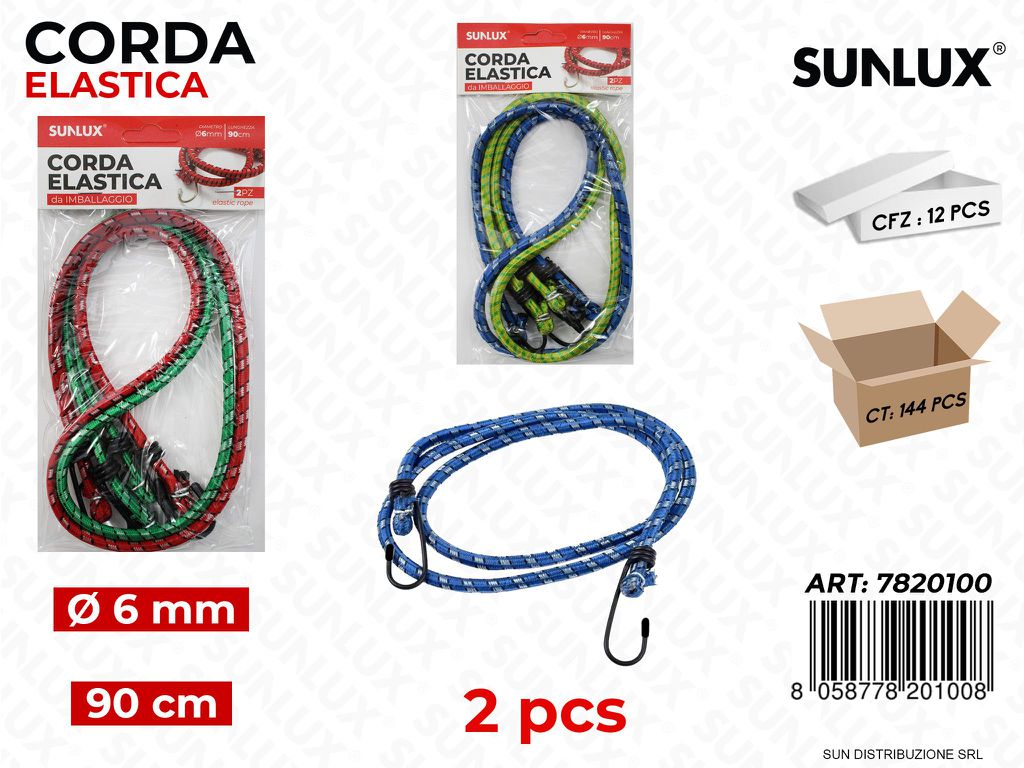 Corda Imballaggio Elast. D.6MM*90CM 2PCS