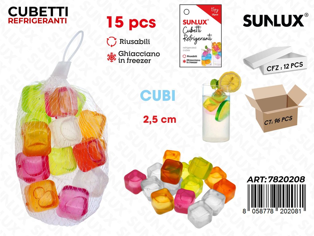 Sunlux Cubetti Refrigeranti 15PCS Ass. 2.5CM