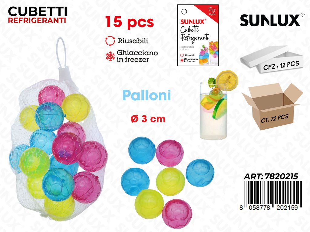 Sunlux Cubetti Refrigeranti 15PCS Ass. 3CM