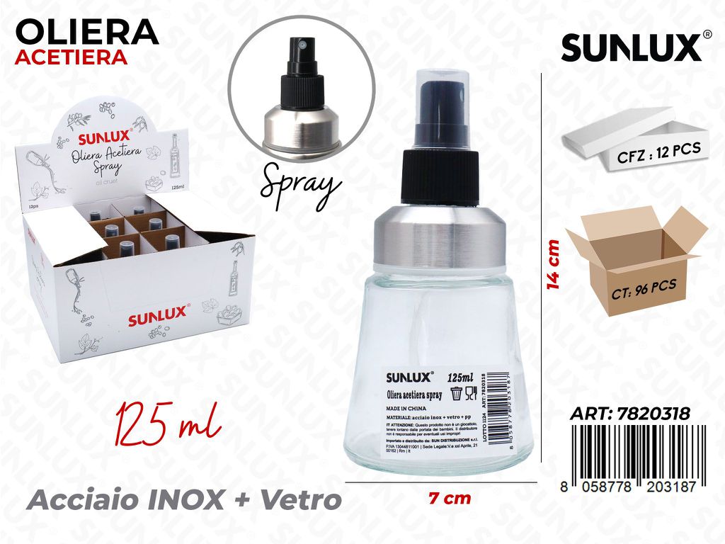 Sunlux Esp. Oliera-acetiera in Vetro Spray 125ML 7*14CM