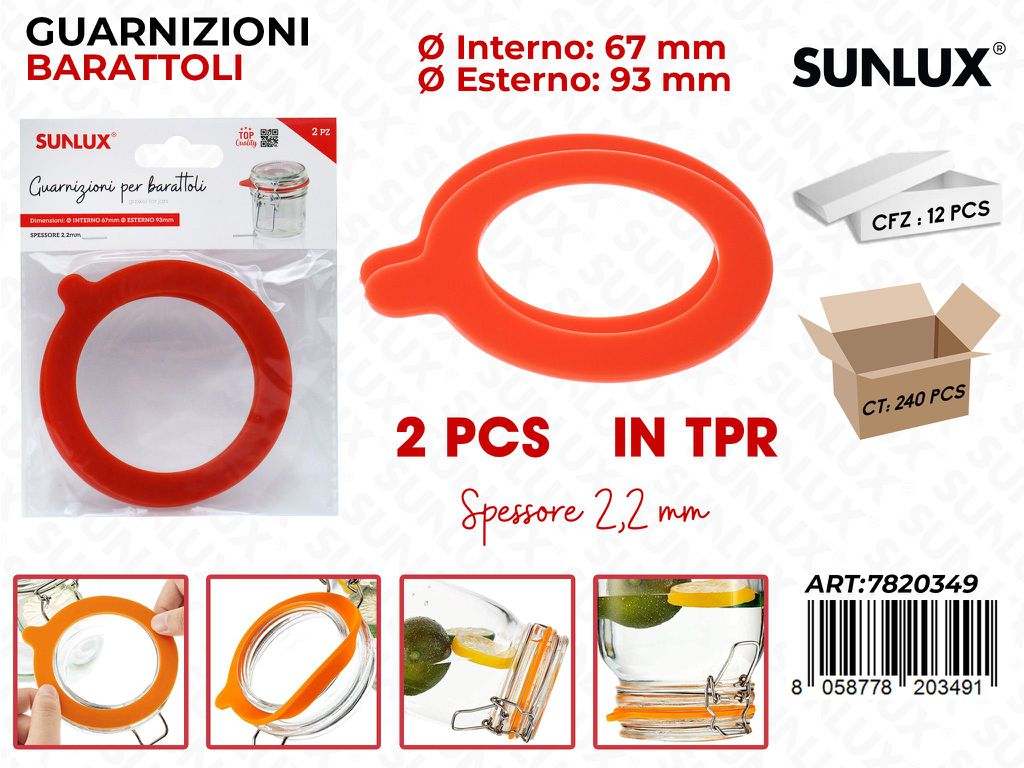 Sunlux Guarnizioni Barattoli Tpr 2PCS 93*2.2MM