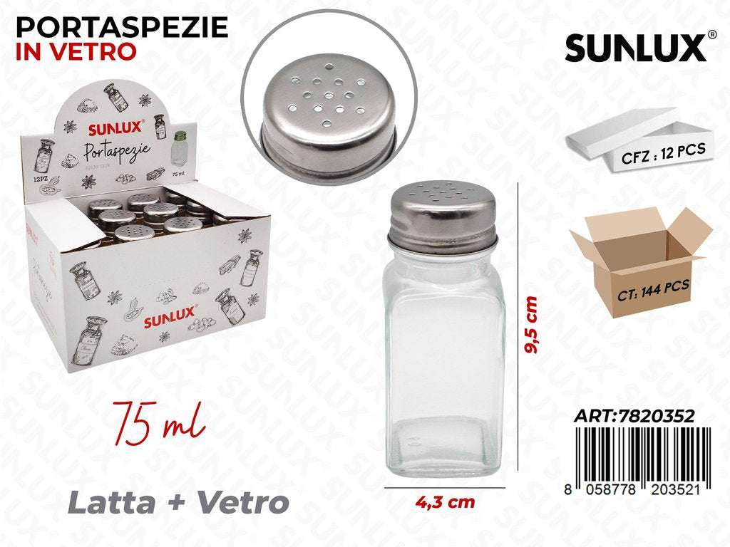Sunlux Esp. Portaspezie in Vetro 75ML 4.3*9.5CM