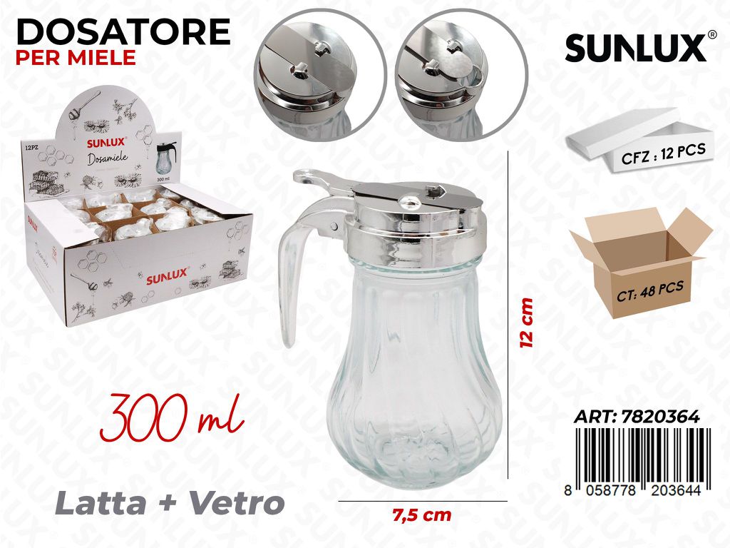 Sunlux Esp. Dosatore Miele Vetro 300ML 7.5*12CM