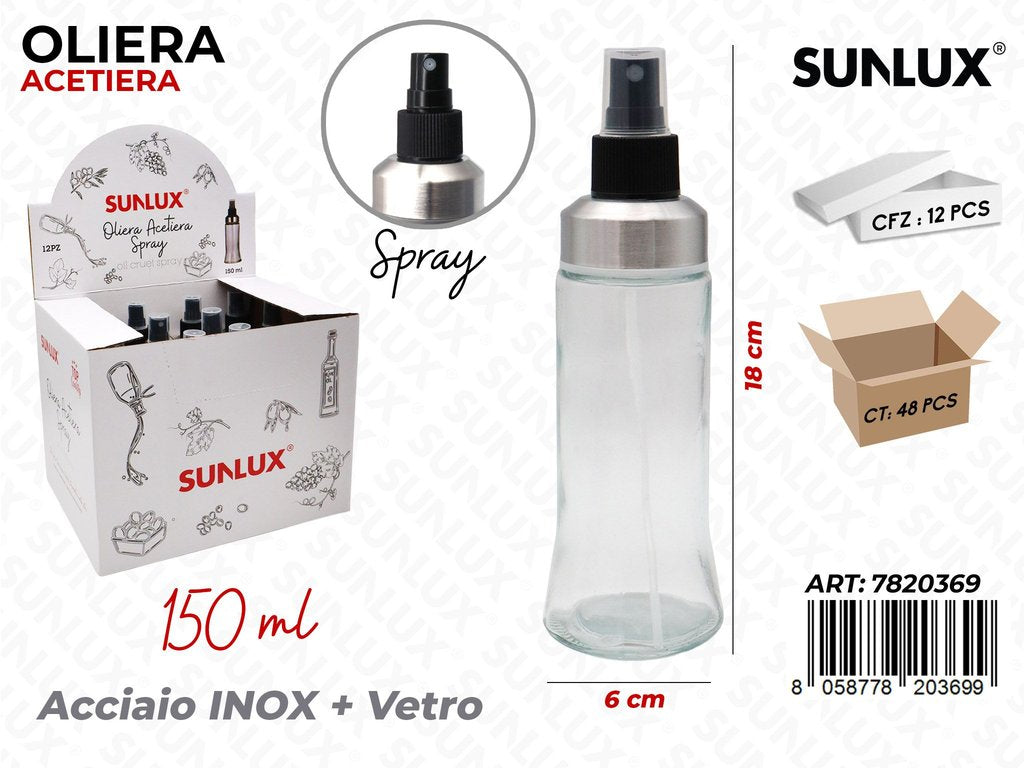 Sunlux Oliera Acetiera Spray INOX*VE 150ML 6*18CM