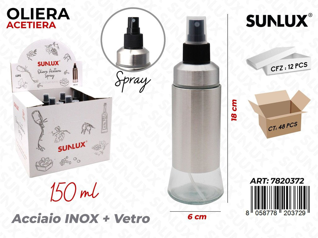 Sunlux Oliera Acetiera Spray INOX*VE 150ML 6*18CM