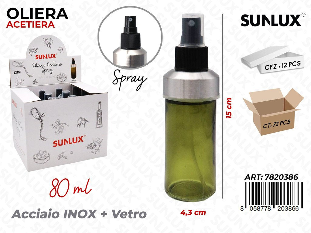 Sunlux Oliera Acetiera Spray INOX*VE 80ML 4.3*15CM