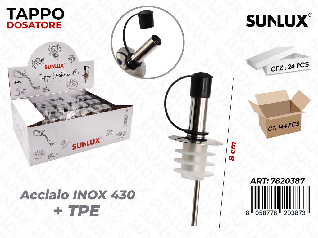 Sunlux Esp. Tappo Dosatore Acc. Inox 430 8CM