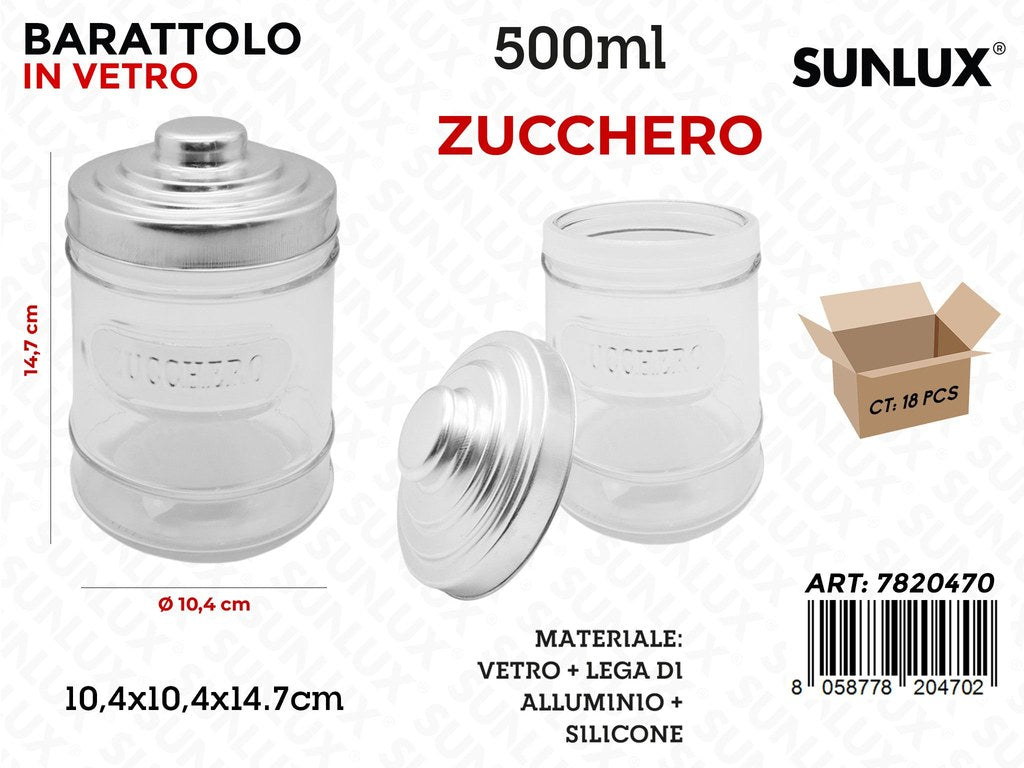 Sunlux Barattolo Vetro Zucch. D.10.4*14.7CM 500ML