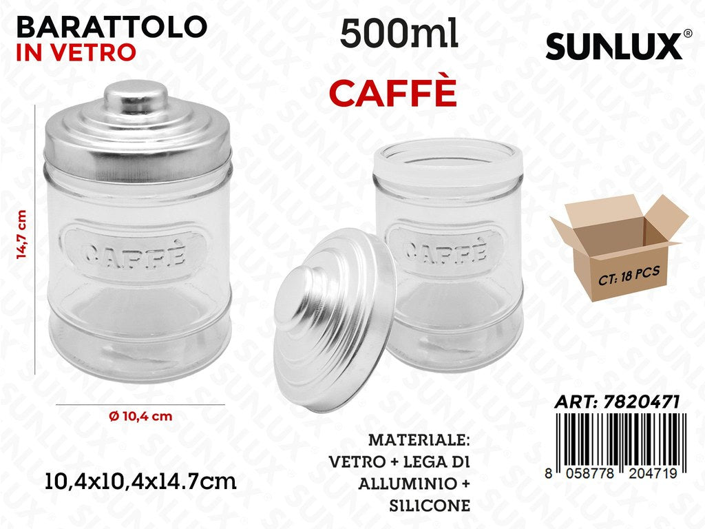 Sunlux Barattolo Vetro Caffe D.10.4*14.7CM 500ML