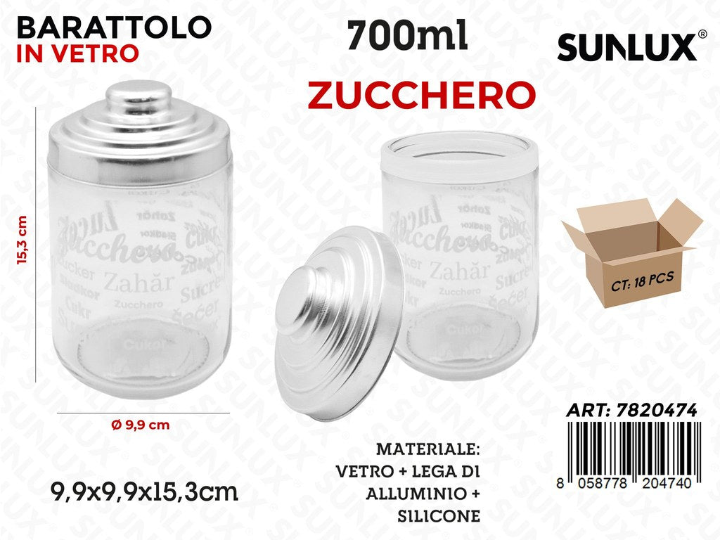 Sunlux Barattolo Vetro Zucch. D.9.9*15.3CM 700ML