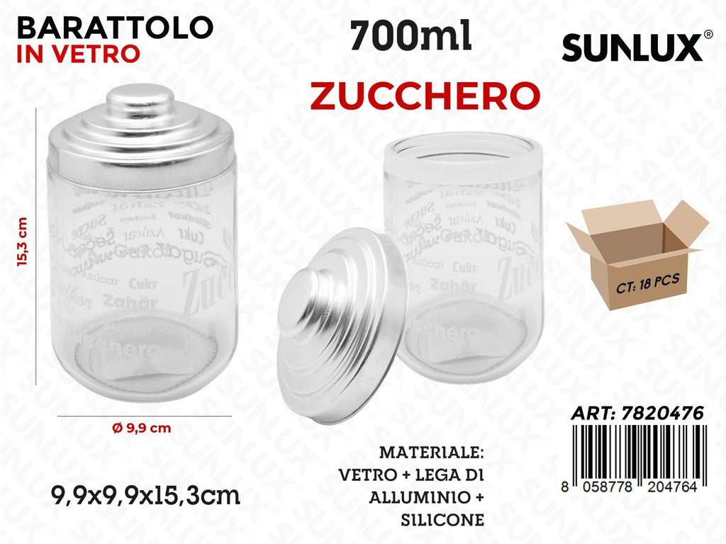 Sunlux Barattolo Vetro Zucch. D.9.9*15.3CM 700ML