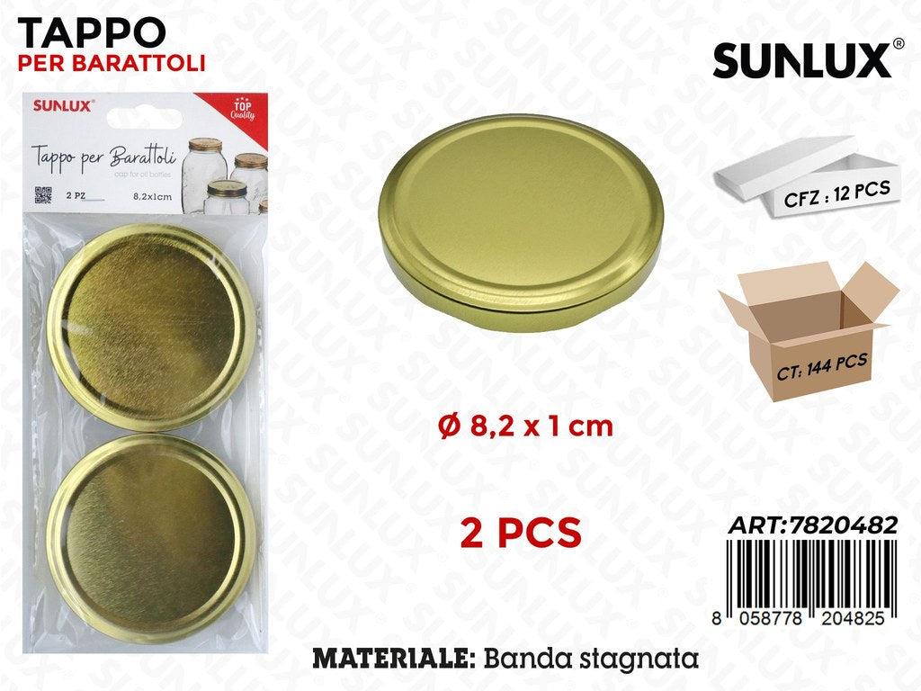 Sunlux Tappo Barattoli 2PCS D.8.2*1CM