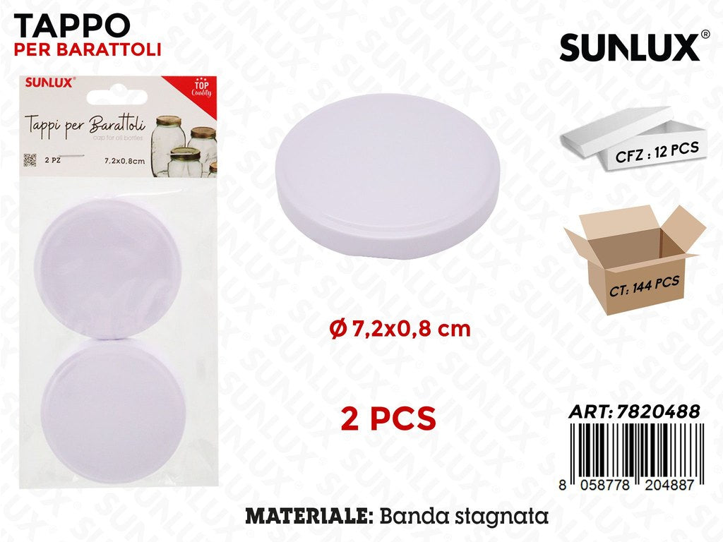 Sunlux Tappo per Barattoli 2PCS D.7*1CM