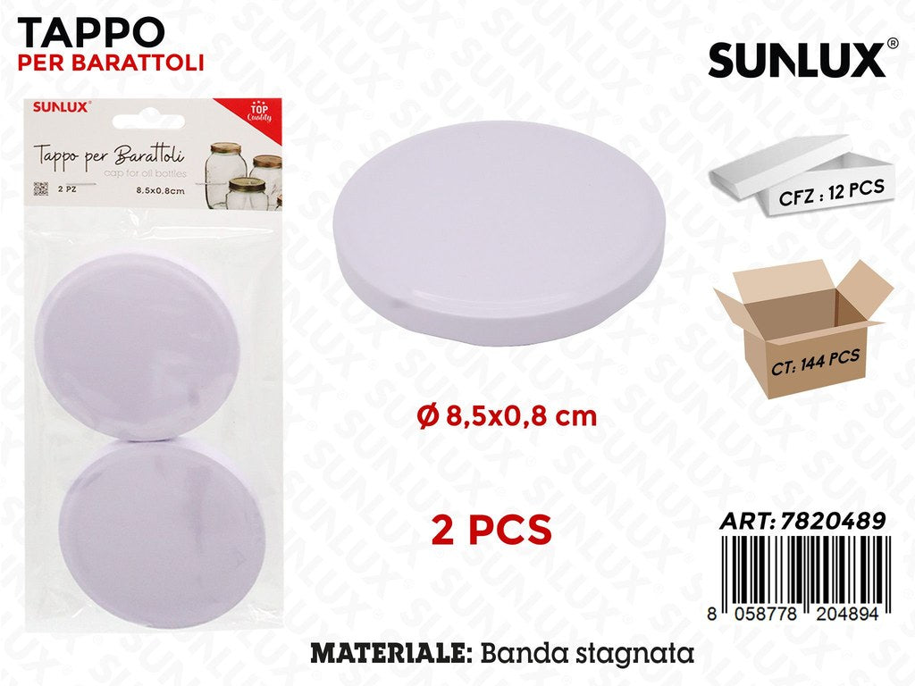 Sunlux Tappo per Barattoli 2PCS D.8.2*1CM