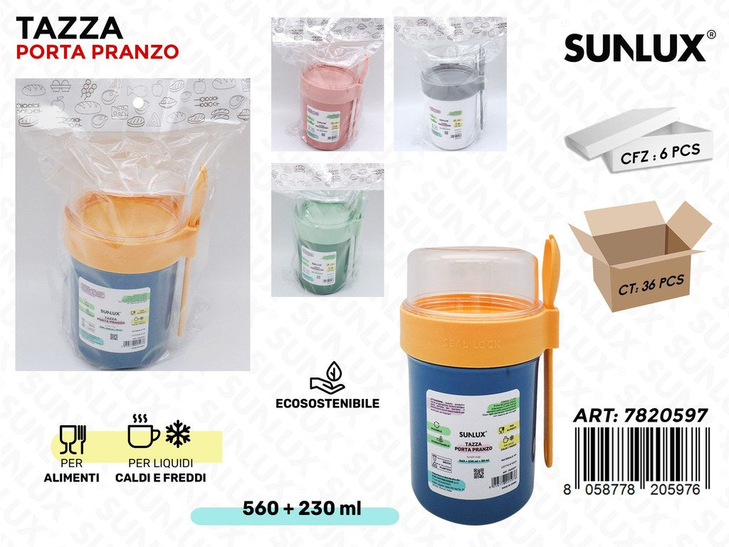 Sunlux Tazza Porta Pranzo Pp 790ML Ass.