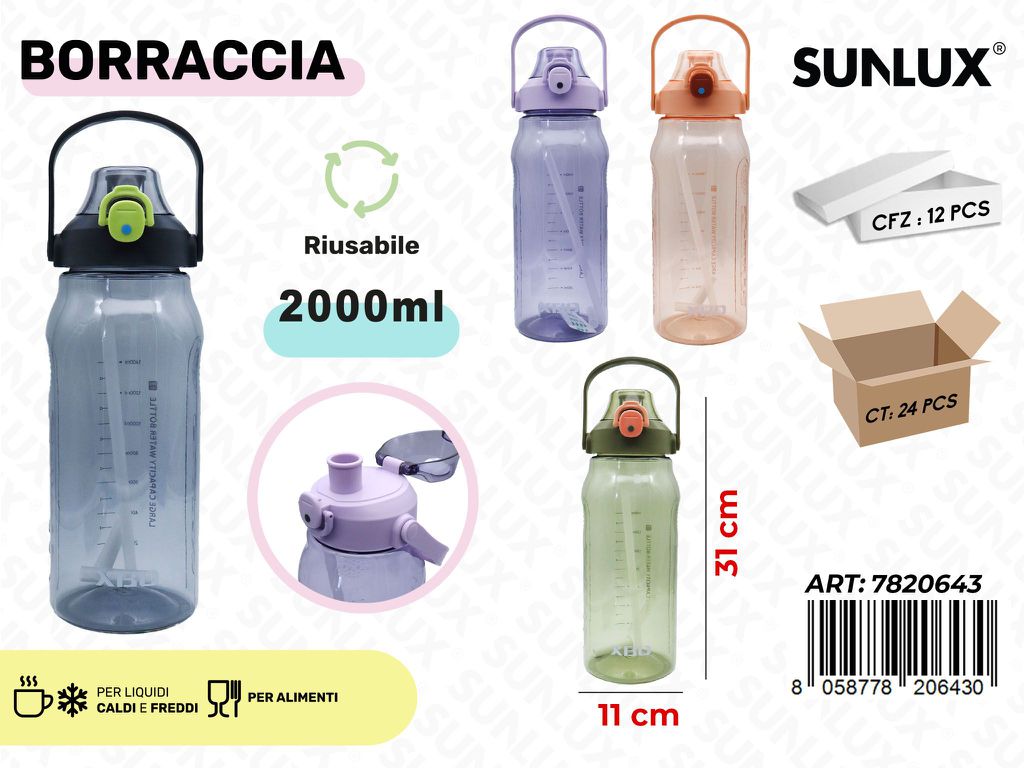 Sunlux Borraccia Ass. 2L 11*31CM