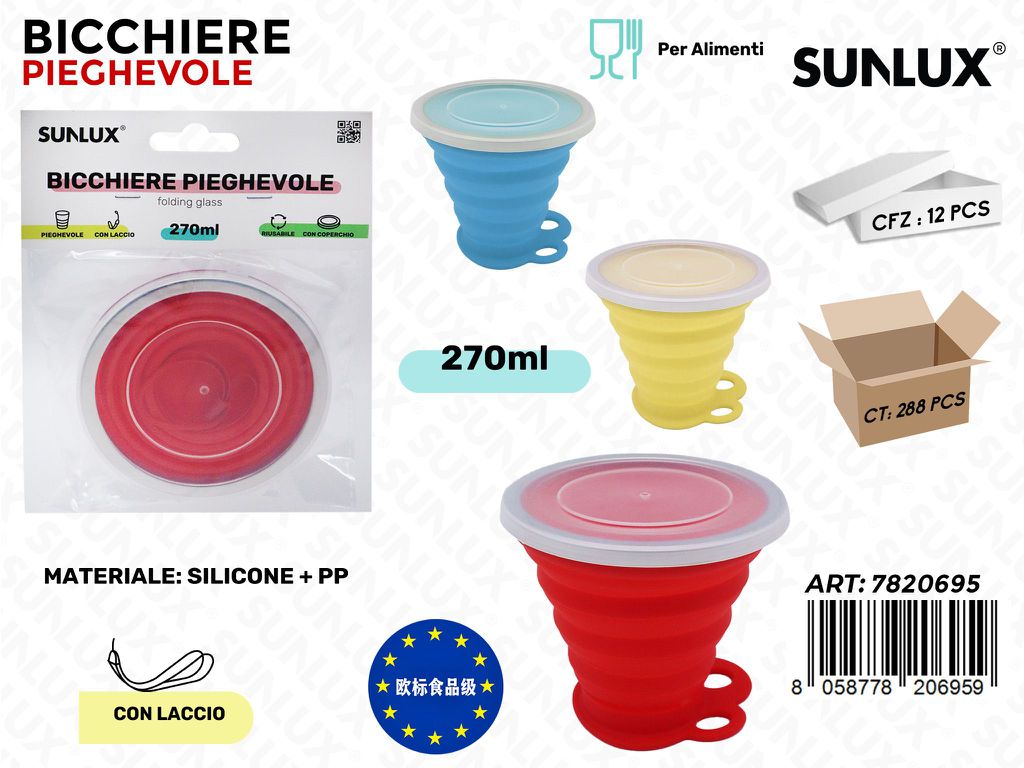 Sunlux Bicchiere Pieghevole Ass. 270ML