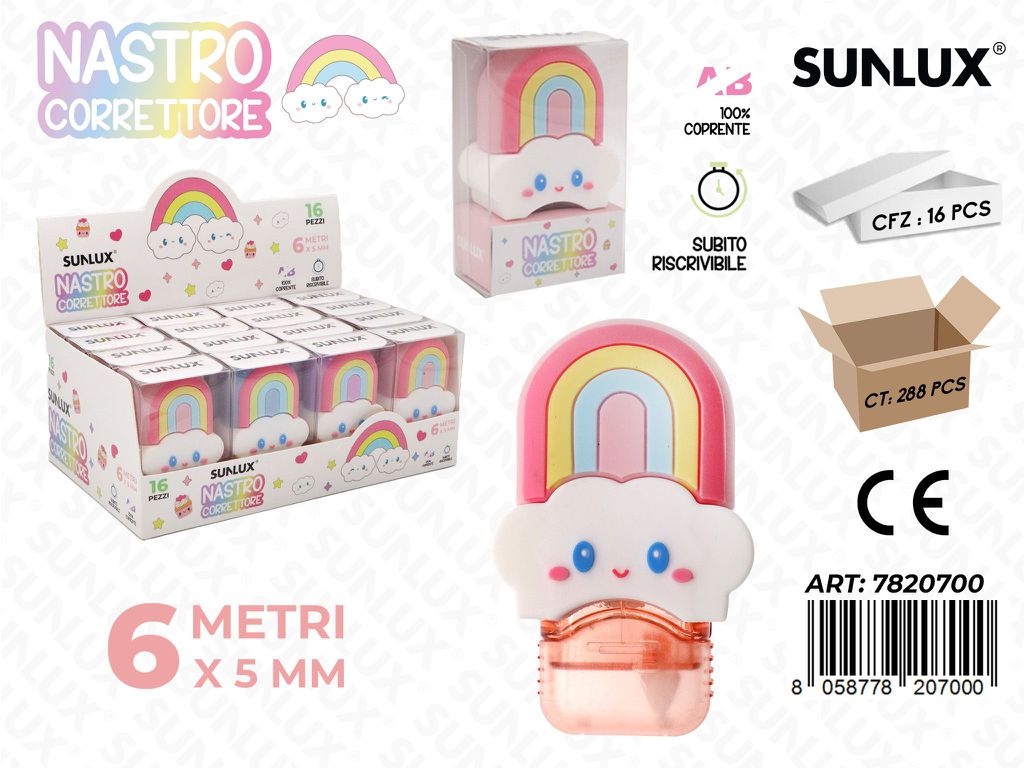 Nastro Correttore Rainbow 6Mt*5Mm