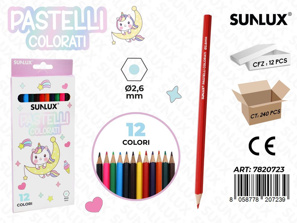 Pastelli Unicorn 12Col. D.2.6Mm