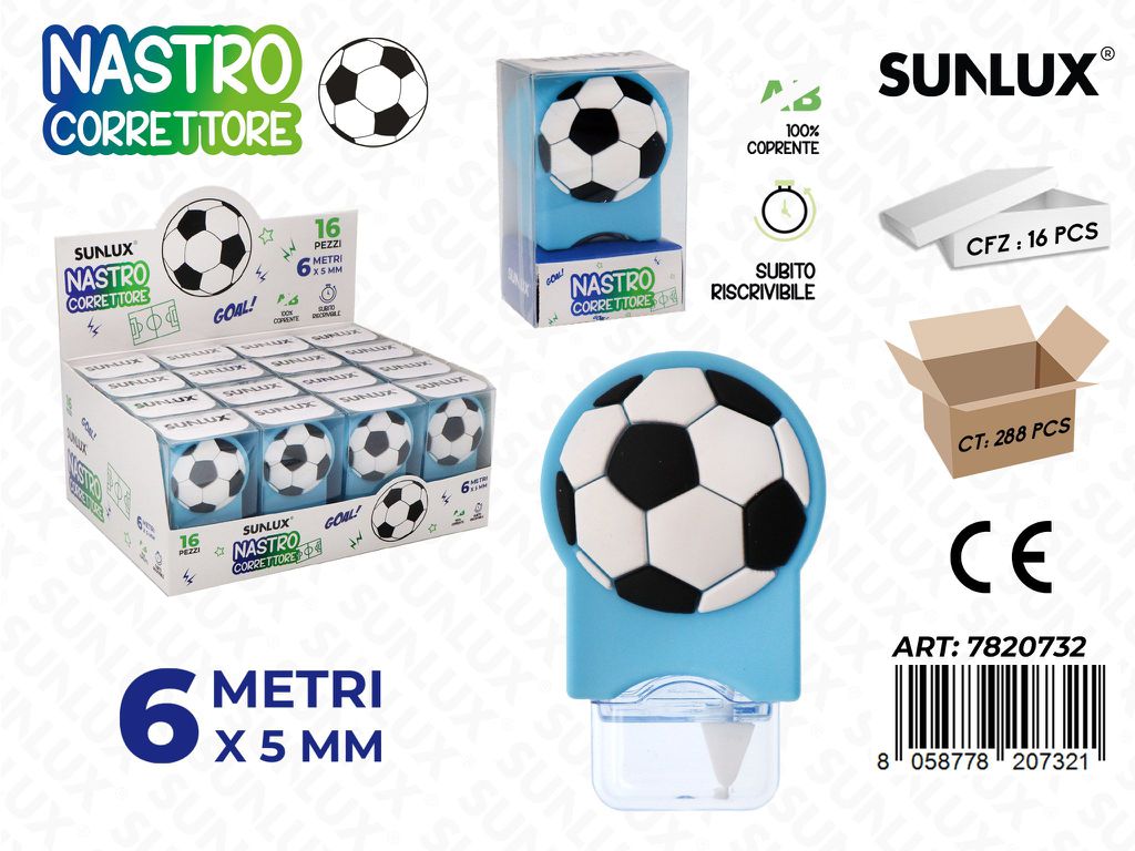 Nastro Correttore Football 6Mt*5Mm