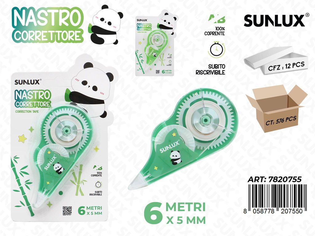 Nastro Correttore Panda 6Mt*5Mm Ass.