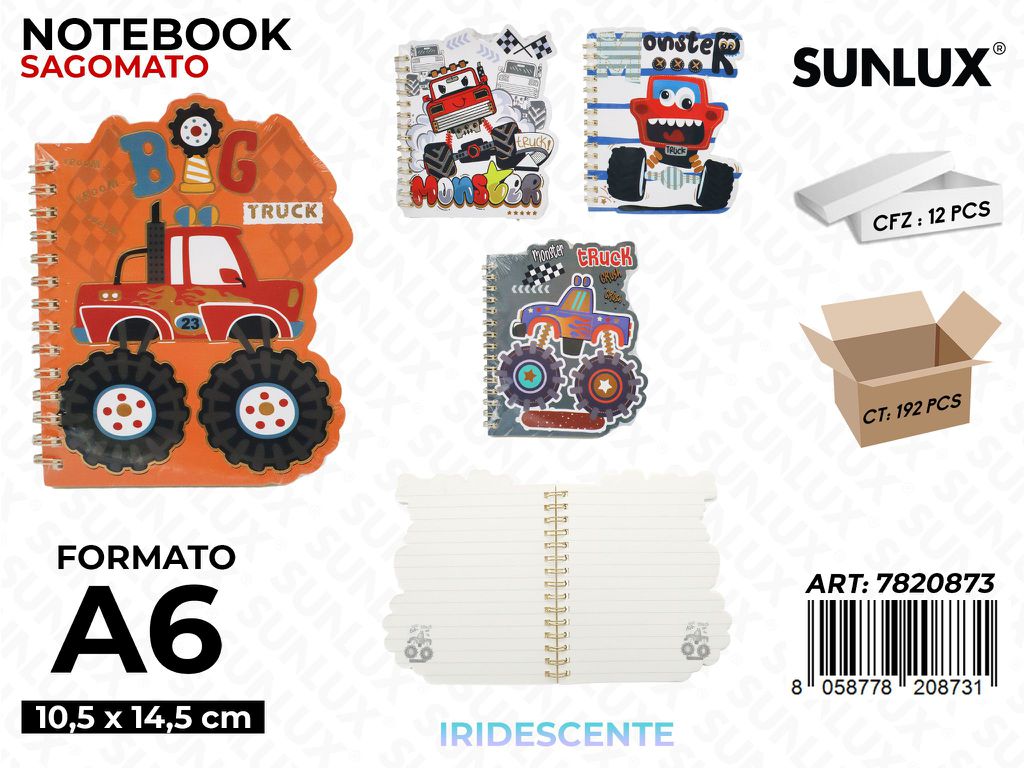 Sunlux Notebook Sagomato Truck A6 10.5*14.5CM