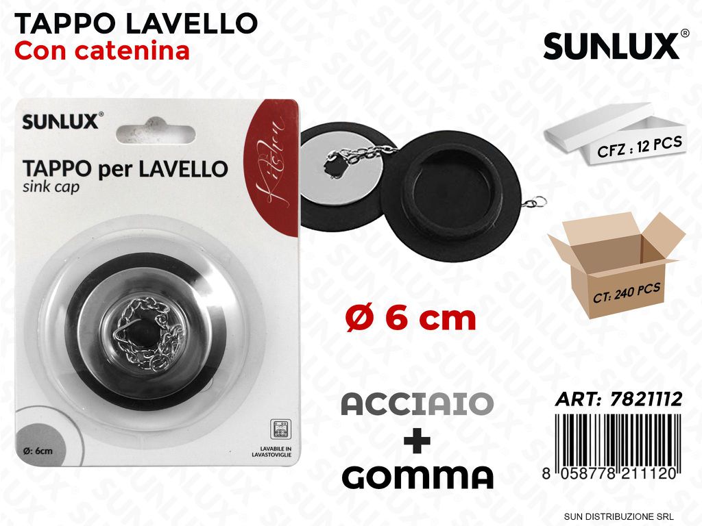 Tappo Lavello c/ Catenina D.6CM