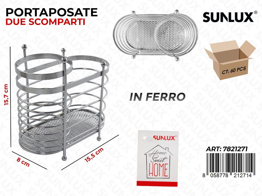 Sunlux Portaposate in Ferro 2 Scomp. 15.5*15.7*8CM