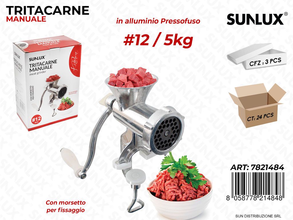 Tritacarne Manualein Alluminio D.12 5Kg