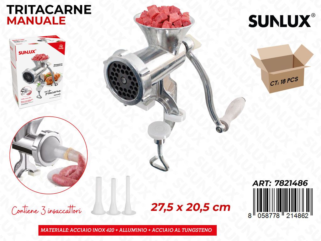 Sunlux Tritacarne Manuale Acc. Inox 420 27.5*20.5CM