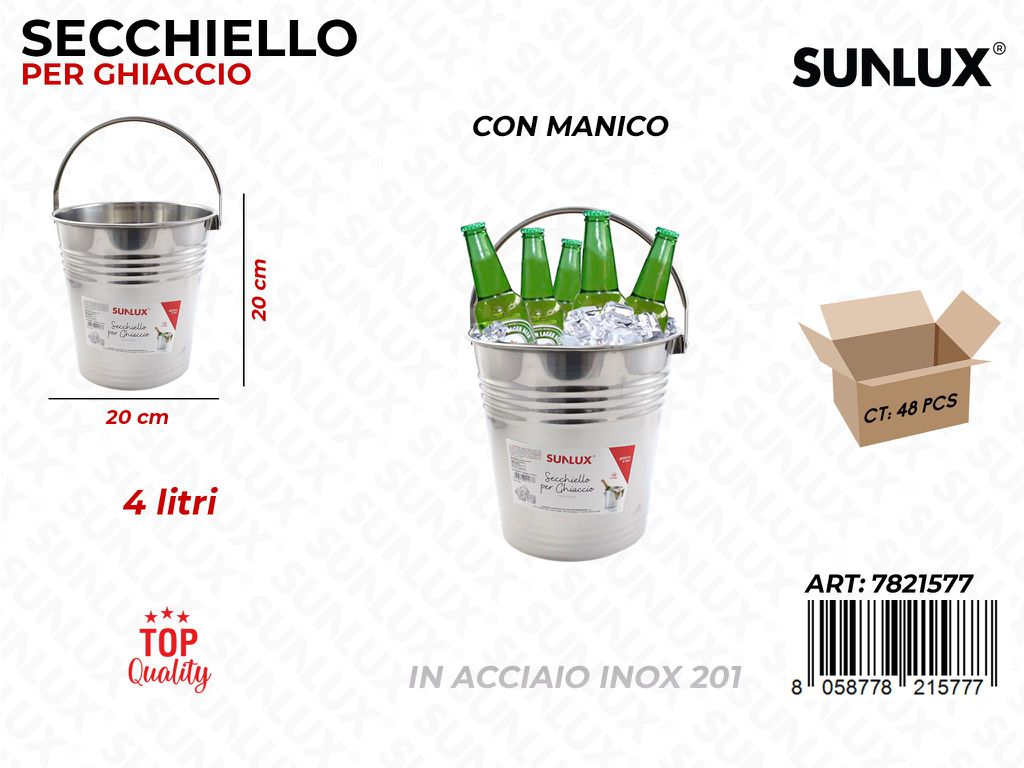 Secchiello per Ghiaccio Inox 201 20*20CM 4LT